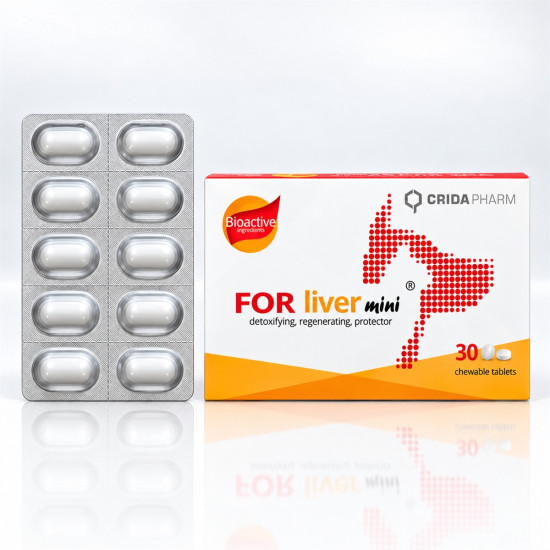 FOR Liver Mini – Supliment Hepatoprotector pentru Câini de Talie Mică și Pisici – 30 Tablete Masticabile